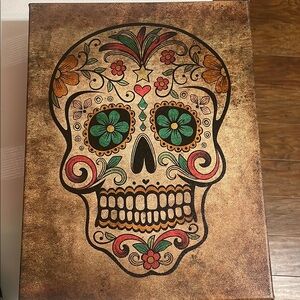 Colorful Sugar Skull Canvas Art
